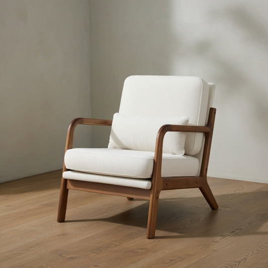 DUMOS Accent Chair — Mid-Century Modern with Lumbar Pillow | Ashnook