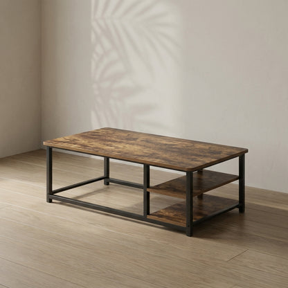 Modern Industrial Coffee Table — with Adjustable Storage | Ashnook
