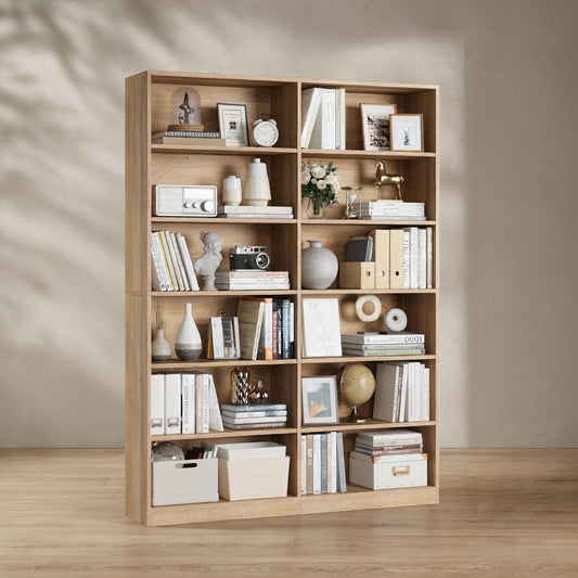 Double Wide Bookshelf — 6-Tier Display & Storage | Ashnook