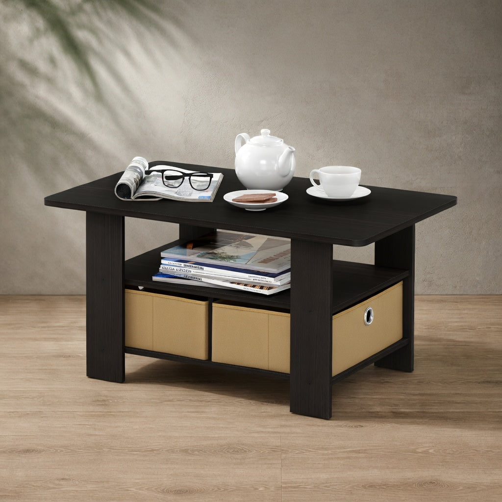 Modern Coffee Table — with Storage Bins | Ashnook
