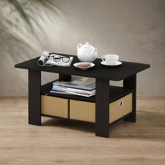 Modern Coffee Table — with Storage Bins | Ashnook