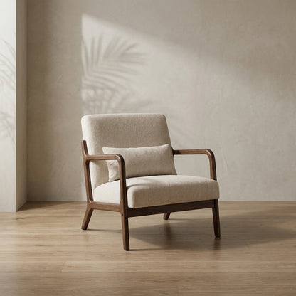 Mid-Century Accent Chair — Cozy Lounge Seating with Lumbar Pillow | Ashnook