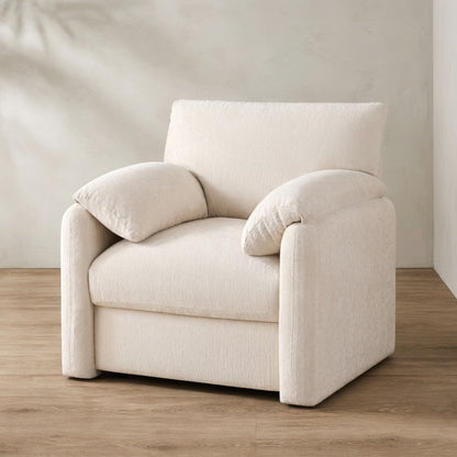 Oversized Chenille Armchair — Plush Modern Lounge | Ashnook