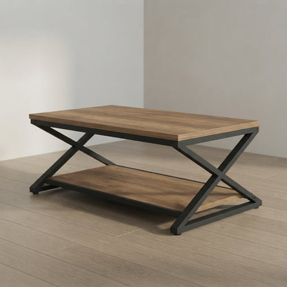 Farmhouse Coffee Table — Two-Tier Storage & Display | Ashnook