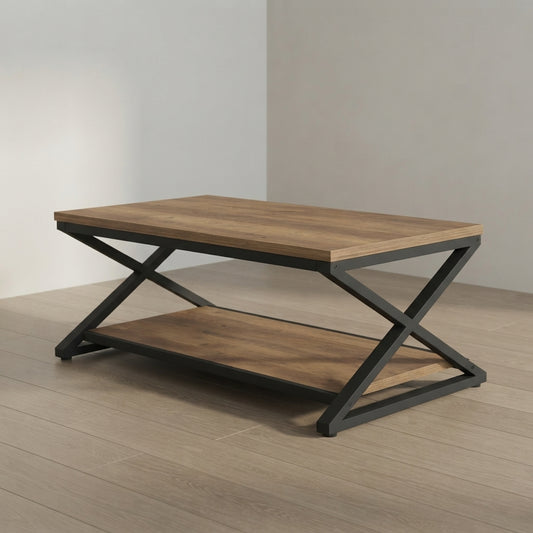 Farmhouse Coffee Table — Two-Tier Storage & Display | Ashnook