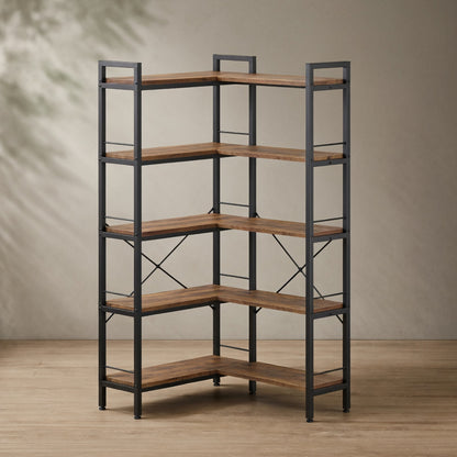 Open Shelf Bookcase — Adaptable L-Shape or Straight Design | Ashnook