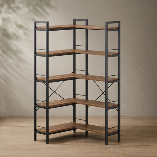 Open Shelf Bookcase — Adaptable L-Shape or Straight Design | Ashnook