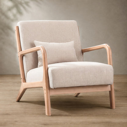 Mid-Century Modern Accent Chair — Upholstered with Solid Wood Frame | Ashnook
