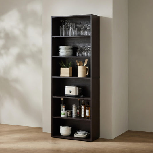 Industrial 6-Tier Bookshelf — Tall Display Storage | Ashnook