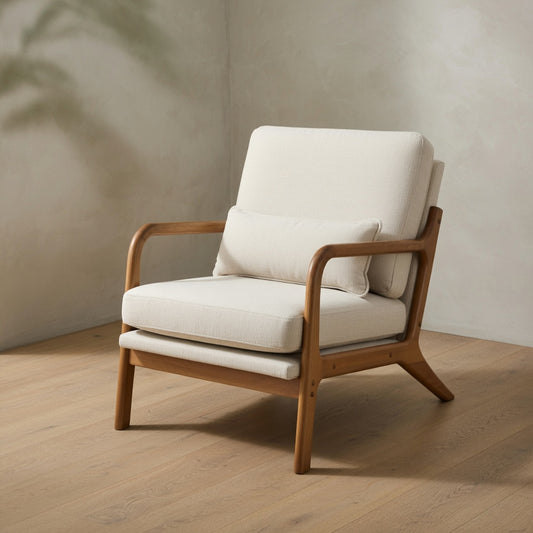 Mid-Century Modern Accent Chair — Upholstered with Lumbar Support | Ashnook