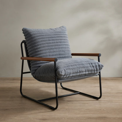 Mid-Century Modern Accent Chair — Plush Sherpa & Wood Accents | Ashnook
