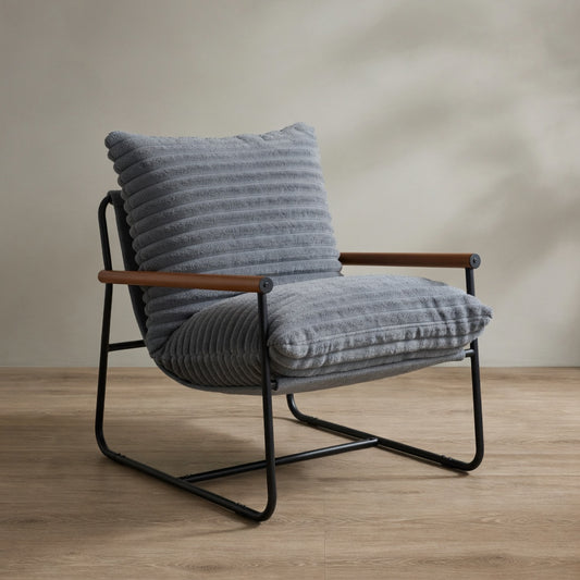Mid-Century Modern Accent Chair — Plush Sherpa & Wood Accents | Ashnook