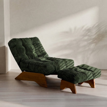 Modern Tufted Accent Chair — Adjustable Backrest & Ottoman | Ashnook