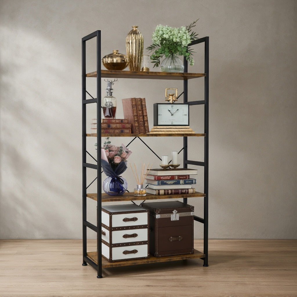 Tiered Bookshelf — Modern Industrial Storage | Ashnook