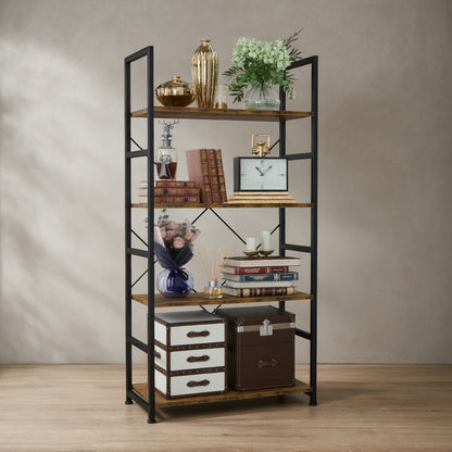 Tiered Bookshelf — Modern Industrial Storage | Ashnook