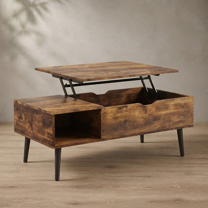 Wooden Lift-Top Coffee Table — Storage & Versatility | Ashnook