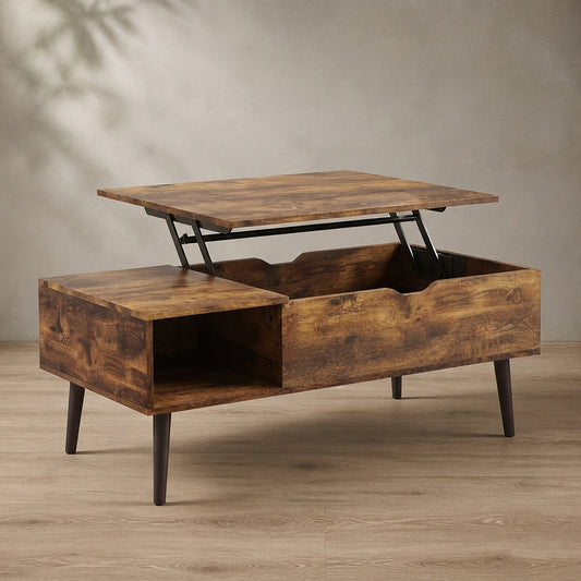 Wooden Lift-Top Coffee Table — Storage & Versatility | Ashnook