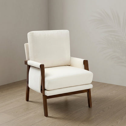 Mid-Century Modern Accent Chair — Solid Wood & Upholstered | Ashnook