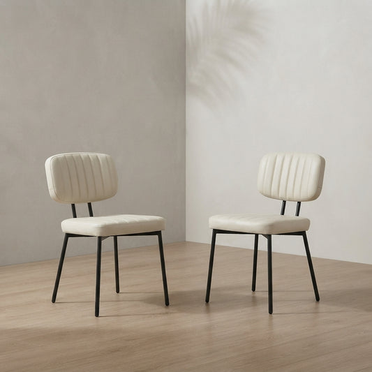 Mid-Century Modern Dining Chairs — Upholstered Set of 2 | Ashnook
