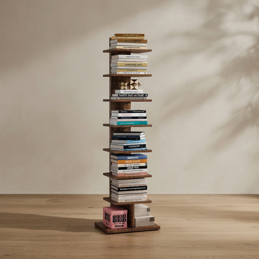 Spine Book Tower — Narrow Vertical Bookcase | Ashnook