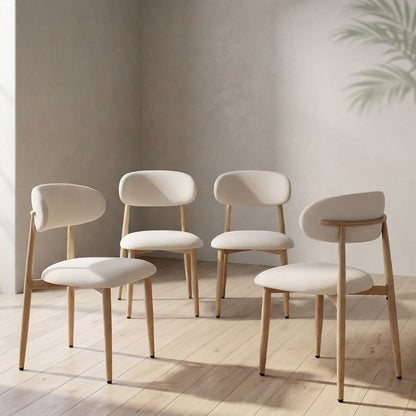 Modern Upholstered Dining Chairs — Metal Legs | Ashnook