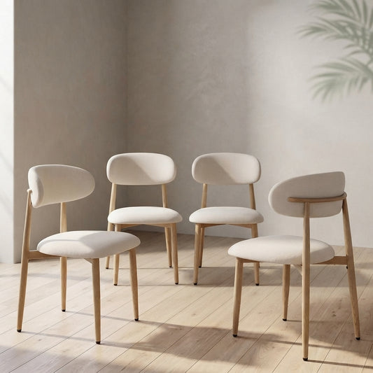 Modern Upholstered Dining Chairs — Metal Legs | Ashnook