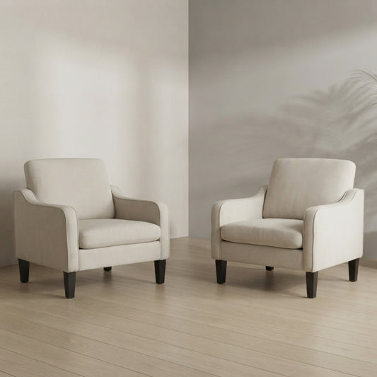 Mid-Century Modern Accent Chairs (Set of 2) — Plush Upholstery | Ashnook