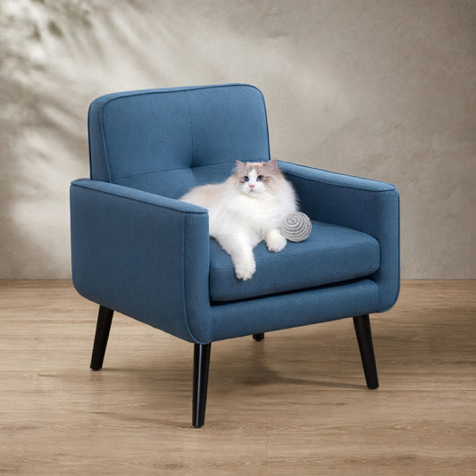 Mid-Century Accent Chair — Fabric & Wood Frame | Ashnook